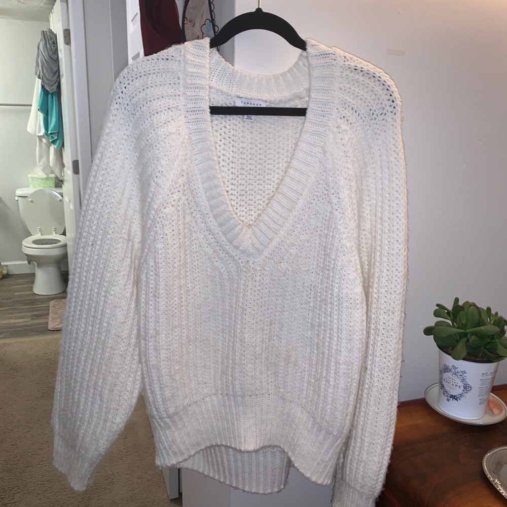 Topshop white knit sweater